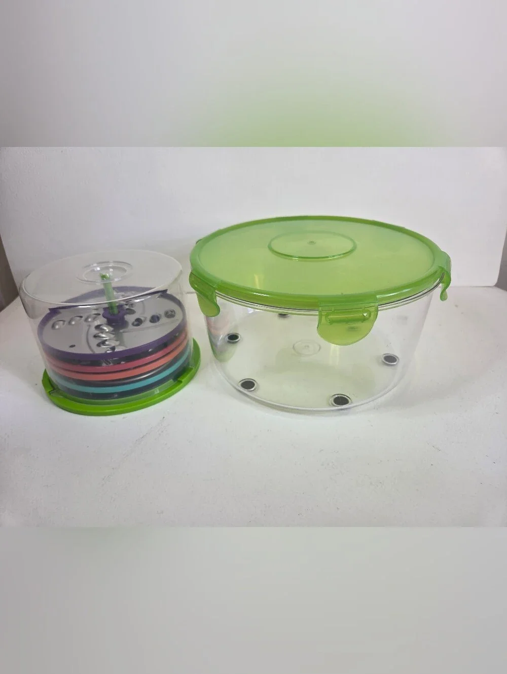 Manual Salad Spinner & Slicer Set. Vegetable and Fruit Chopper Grater Slicer
